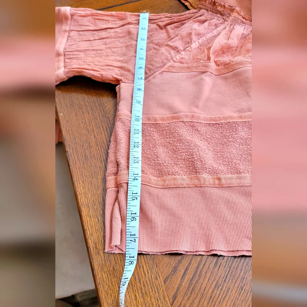 Free people piper pieced crop hoodie size M